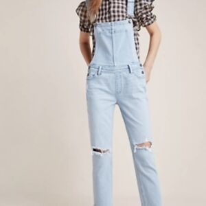 Paige Sienna Serena High Rise Light Blue Denim Overalls 30